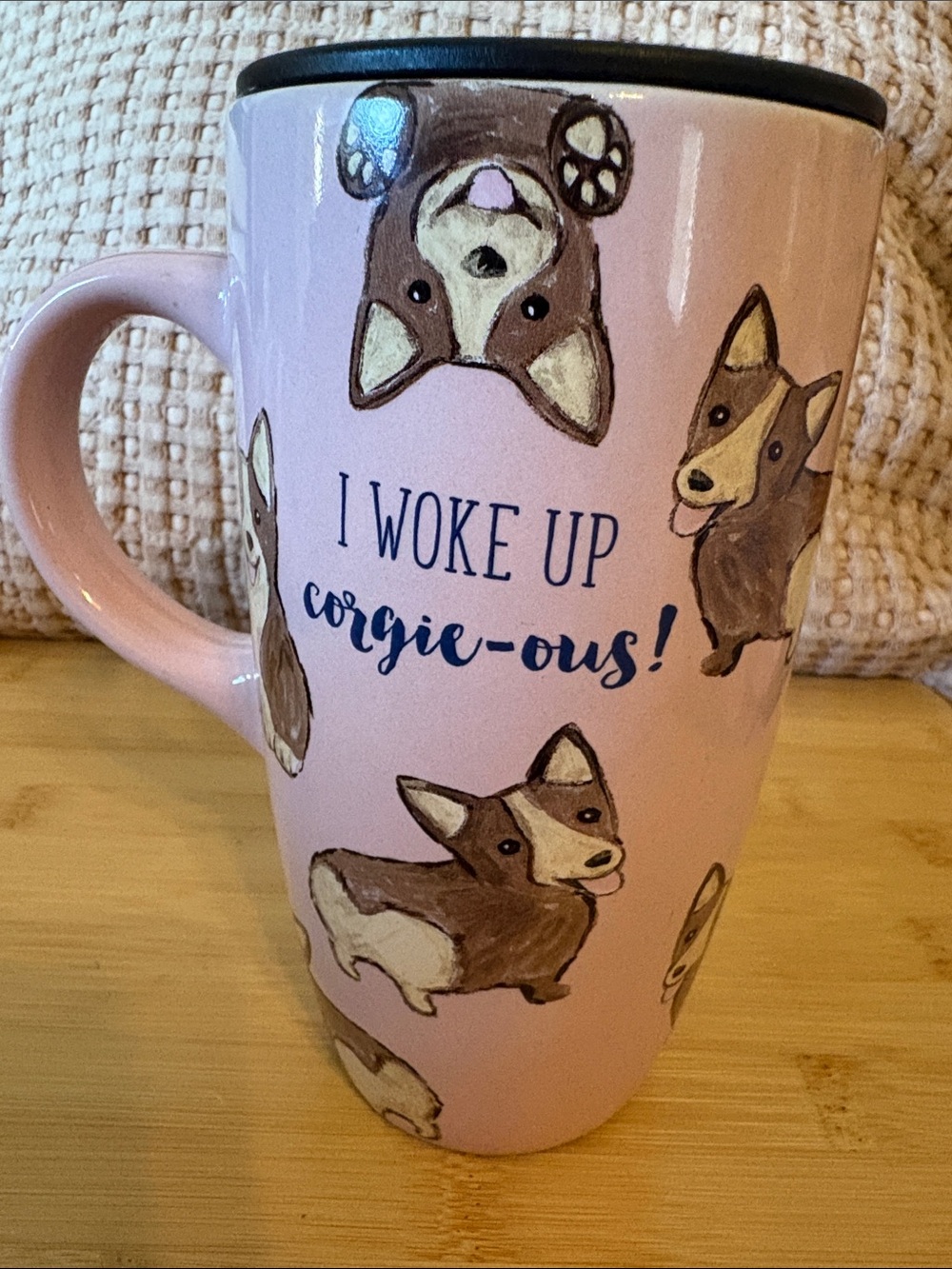 Sheffield Home Pink Ceramic Corgi Mug